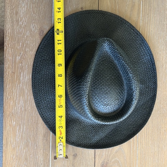 Ace of something black straw fedora hat M - Picture 8 of 11
